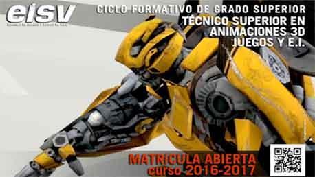 Curso Técnico Superior en Animación 3D, Juegos y Entornos Interactivos